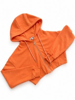 Fashion Nova Orange Zip Hoodie Jacket